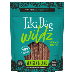 Tiki Dog Wildz Venison and Lamb Jerky Cuts Dog Treats 99g