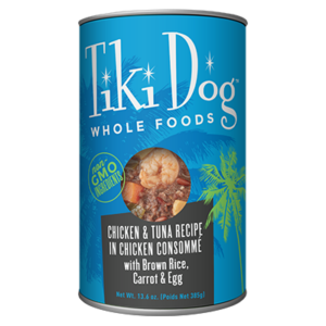 Tiki Dog Luau Whole Foods Chicken & Tuna Recipe in Chicken Consommé Grain-Free Wet Dog Food 385g