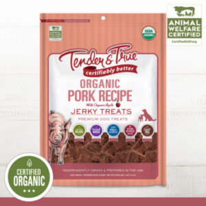 TENDER AND TRUE ORGANIC PORK JERKY PREMIUM GRAIN-FREE DOG TREATS 113G