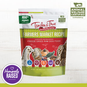 TENDER AND TRUE FARMERS MARKET RECIPE RAW FREEZE DRIED DOG FOOD 453G