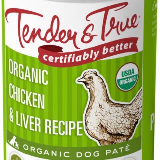 TENDER AND TRUE ORGANIC CHICKEN & LIVER GRAIN-FREE CASE OF 12 CANNED DOG FOOD 354G