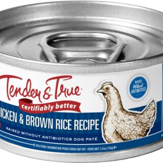 TENDER AND TRUE CHICKEN & BROWN RICE GRAIN-FREE CASE OF 24 CANNED DOG FOOD 156G