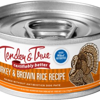 TENDER AND TRUE TURKEY & BROWN RICE GRAIN-FREE CASE OF 24 CANNED DOG FOOD 156G