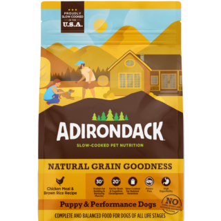 ADIRONDACK NATURAL GRAINS CHICKEN MEAL & BROWN RICE RECIPE PUPPY & PERFORMANCE DOGS DRY DOG FOOD 11.3KG