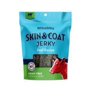 BUCKLEY Skin & Coat Jerky Beef Liver Recipe Grain-Free Dog Treats 141.7g