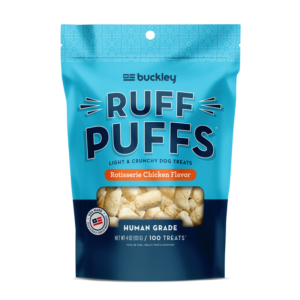 BUCKLEY Ruff Puffs Rotisserie Chicken Flavor Human Grade Dog Treats 113g