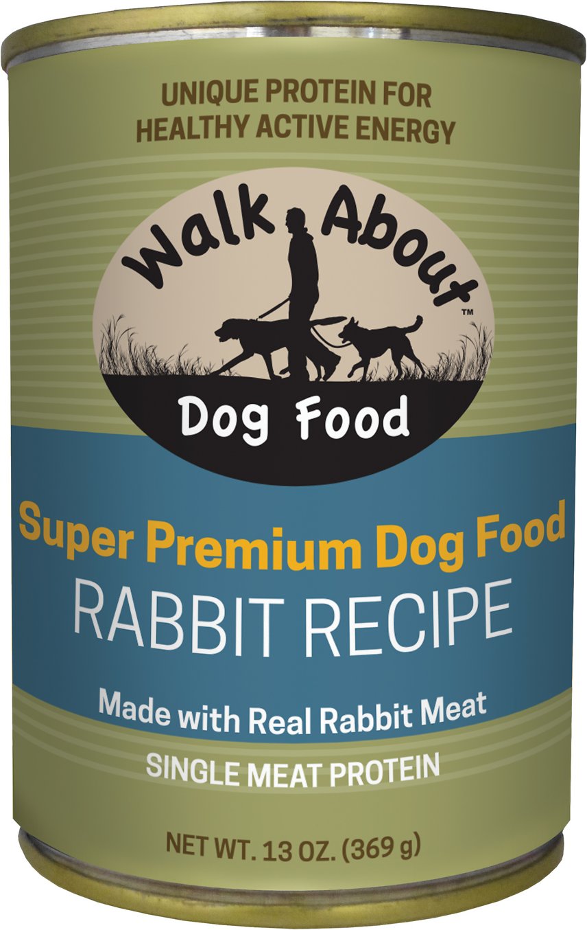 WALK ABOUT Rabbit Recipe Case of 12 Premium Canned Dog Food 369g