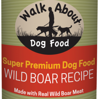 WALK ABOUT Wild Boar Recipe Case of 12 Premium Canned Dog Food 369g