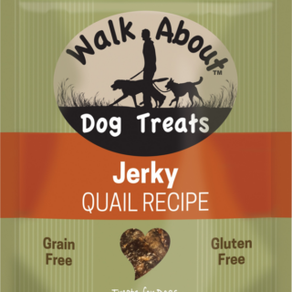 WALK ABOUT Quail Grain-Free Jerky Dog Treats 156g