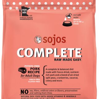 SOJOS Complete Pork Recipe Adult Grain-Free Freeze-Dried Dehydrated Dog Food 3.18kg