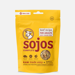 SOJOS Complete Beef Recipe Adult Grain-Free Freeze-Dried Dehydrated Trial Pack Dog Food 113g