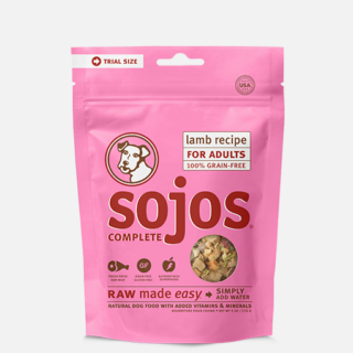 SOJOS Complete Lamb Recipe Adult Grain-Free Freeze-Dried Dehydrated Trial Pack Dog Food 113g