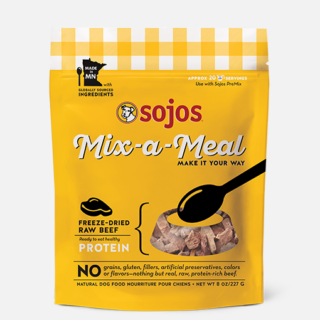 SOJOS Mix-A-Meal Beef Grain-Free Freeze-Dried Raw Dog Food Topper,227g