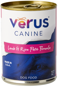 VERUS Lamb & Rice Pâté Formula Case of 12 Wet Canned Dog Food 369g