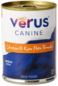 VERUS Chicken & Rice Pâté Formula Case of 12 Wet Canned Dog Food 369g