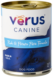 VERUS Fish & Potato Paté Formula Case of 12 Wet Canned Dog Food 369g