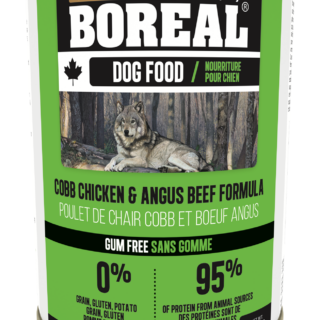 BOREAL CANADIAN COBB CHICKEN AND ANGUS BEEF FORMULA CASE OF 12 WET CANNED DOG FOOD 369G