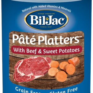 BIL-JAC Pate Platters with Beef & Sweet Potatoes Case of 12 Wet Canned Dog Food, 368g