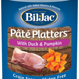 BIL-JAC Pate Platters Grain-Free with Duck & Pumpkin Case of 12 Wet Canned Dog Food, 368g