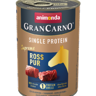 ANIMONDA GRANCARO SUPREME SINGLE PROTIEN PURE HORSE CASE OF 24 WET CANNED DOG FOOD 400G