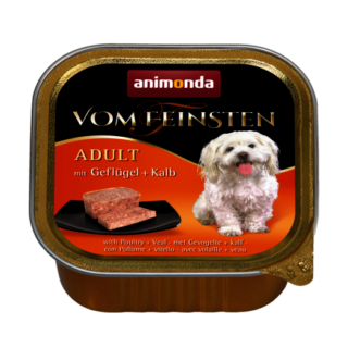 ANIMONDA VOM FEINSTIEN WITH POULTRY + VEAL ADULT CASE OF 6 WET DOG FOOD 150G