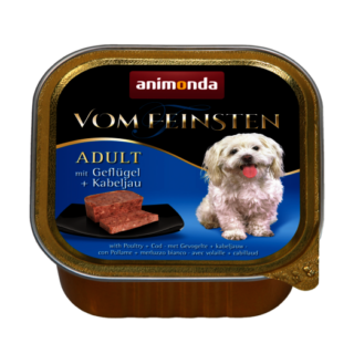 ANIMONDA VOM FEINSTIEN WITH POULTRY + CODFISH ADULT CASE OF 6 WET DOG FOOD 150G