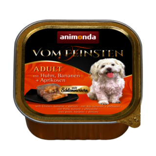 ANIMONDA VOM FEINSTIEN GOURMET CENTRE WITH CHICKEN, BANANAS + APRICOTS ADULT CASE OF 6 WET DOG FOOD 150G