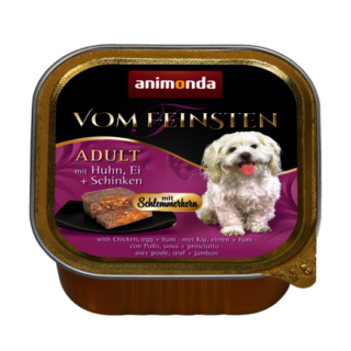 ANIMONDA VOM FEINSTIEN GOURMET CENTRE WITH CHICKEN, EGG + HAM ADULT CASE OF 6 WET DOG FOOD 150G