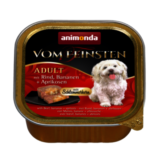 ANIMONDA VOM FEINSTIEN GOURMET CENTRE WITH BEEF, BANANAS + APRICOTS ADULT CASE OF 6 WET DOG FOOD 150G