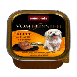 ANIMONDA VOM FEINSTIEN GOURMET CENTRE WITH BEEF, EGG + HAM ADULT CASE OF 6 WET DOG FOOD 150G