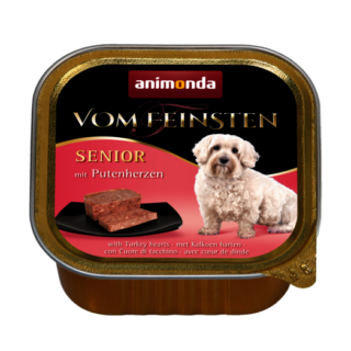 ANIMONDA VOM FEINSTEN TURKEY HEARTS SENIOR CASE OF 6 WET DOG FOOD 150G