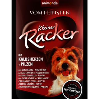 ANIMONDA VOM FEINSTIEN KLEINER RACKER WITH VEAL HEARTS + MUSHROOMS CASE OF12 WET DOG FOOD 85G