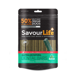 SAVOURLIFE Australian Natural Dental Bars 8 pack Small/Medium Breed Dog Treats 230g