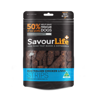 SAVOURLIFE Australian Liver Strips (made with Chicken Liver) Dog Treat 165g