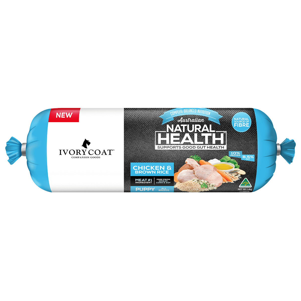 IVORY COAT Chicken with Brown Rice Chilled Puppy Dog Food.1.4kg