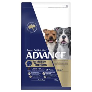 ADVANCE TERRIERS ADULT MEDIUM BREED OCEAN FISH WITH RICE DRY DOG FOOD 13KG