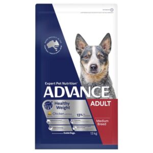 ADVANCE HEALTHY WEIGHT ADULT MEDIUM BREED CHICKEN WITH RICE DRY DOG FOOD 13KG