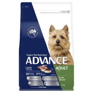 ADVANCE ADULT SMALL BREED LAMB WITH RICE DRY DOG FOOD 3KG