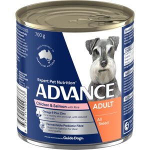 ADVANCE ADULT ALL BREED CHICKEN & SALMON CASE OF 12 WET DOG FOOD 700G