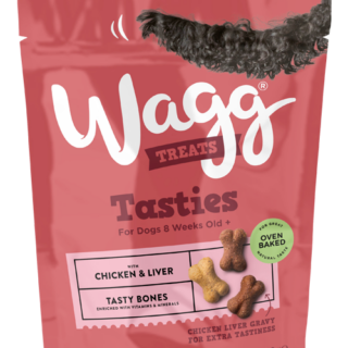 WAGG TASTIES TASTY BONES WITH CHICKEN AND LIVER OVEN BAKED DOD TREATS 150G