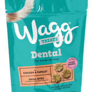 WAGG DENTAL SMALL BITES WITH CHICKEN & PARSLEY OVEN BAKED DOG TREATS 100G