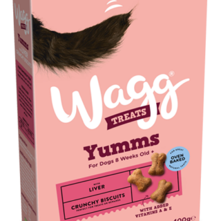 WAGG YUMMS CRUNCHY BISCUITS WITH LIVER OVEN BAKED DOG TREATS 400G