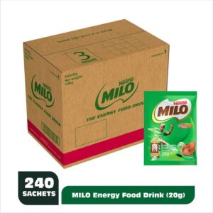 NESTLE MILO Energy Food Drink Sachet Carton of 10 x 24, 20g