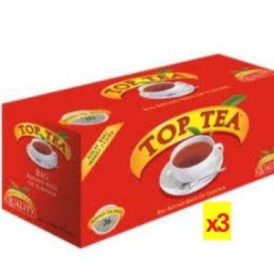 TOP TEA Pure Black Round Tea Bags 200ml X3