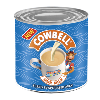 COWBELL Filled Evaporated Liquid Tin Milk 160g X 24