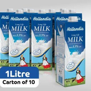 Hollandia UHT Full Cream Milk 3.5% Carton (x 10) 1 LTR