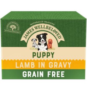 JAMES WELLBELOVED GRAIN FREE PUPPY / JUNIOR LAMB IN GRAVY POUCH OF 48 WET DOG FOOD 100g