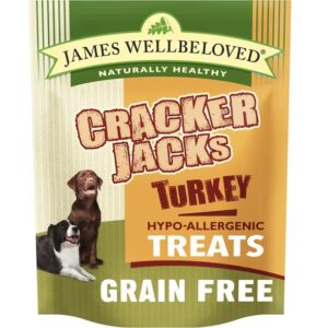 JAMES WELLBELOVED CRACKERJACKS TURKEY & VEGETABLES PACK OF 6 DOG TREATS 225g