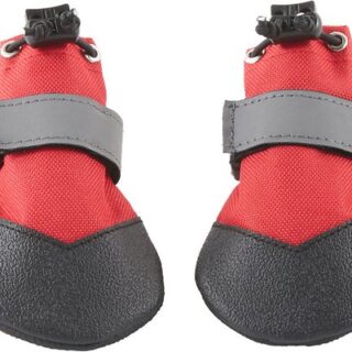 Frisco Anti-Slip Soft-Soled Dog Boots, Red/Black, Size 1