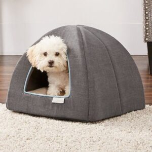 Frisco Igloo Covered Cat & Dog Bed, Gray